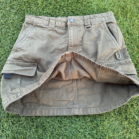 Forever 21 Size M W28 Cargo Mini Skirt Utility D-Ring Streetwear Brown Tan - Picture 2 of 7